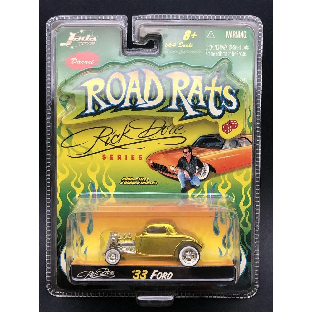 Jada Road Rats Rick Dore Series 1933 33 Ford‎ Gold Diecast Rubber Tires 1/64